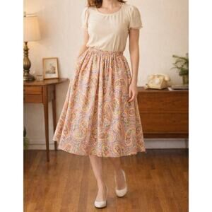 Vintage MR MORT Floral Paisley Skirt Garden Party Women's M| Eye Catching Glam